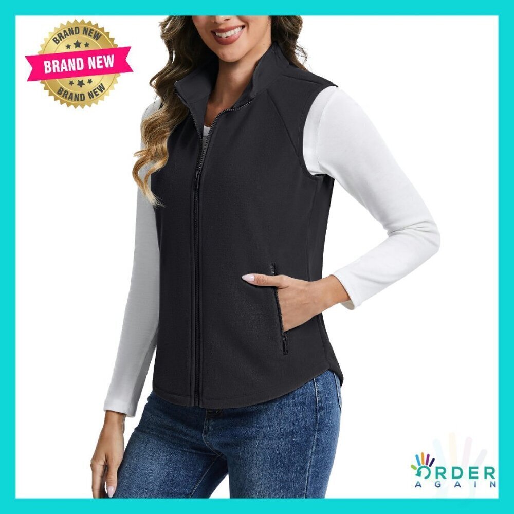 Lightweight Fleece Vest Polar Soft Sleeveless Zip Up Jacket with Pockets